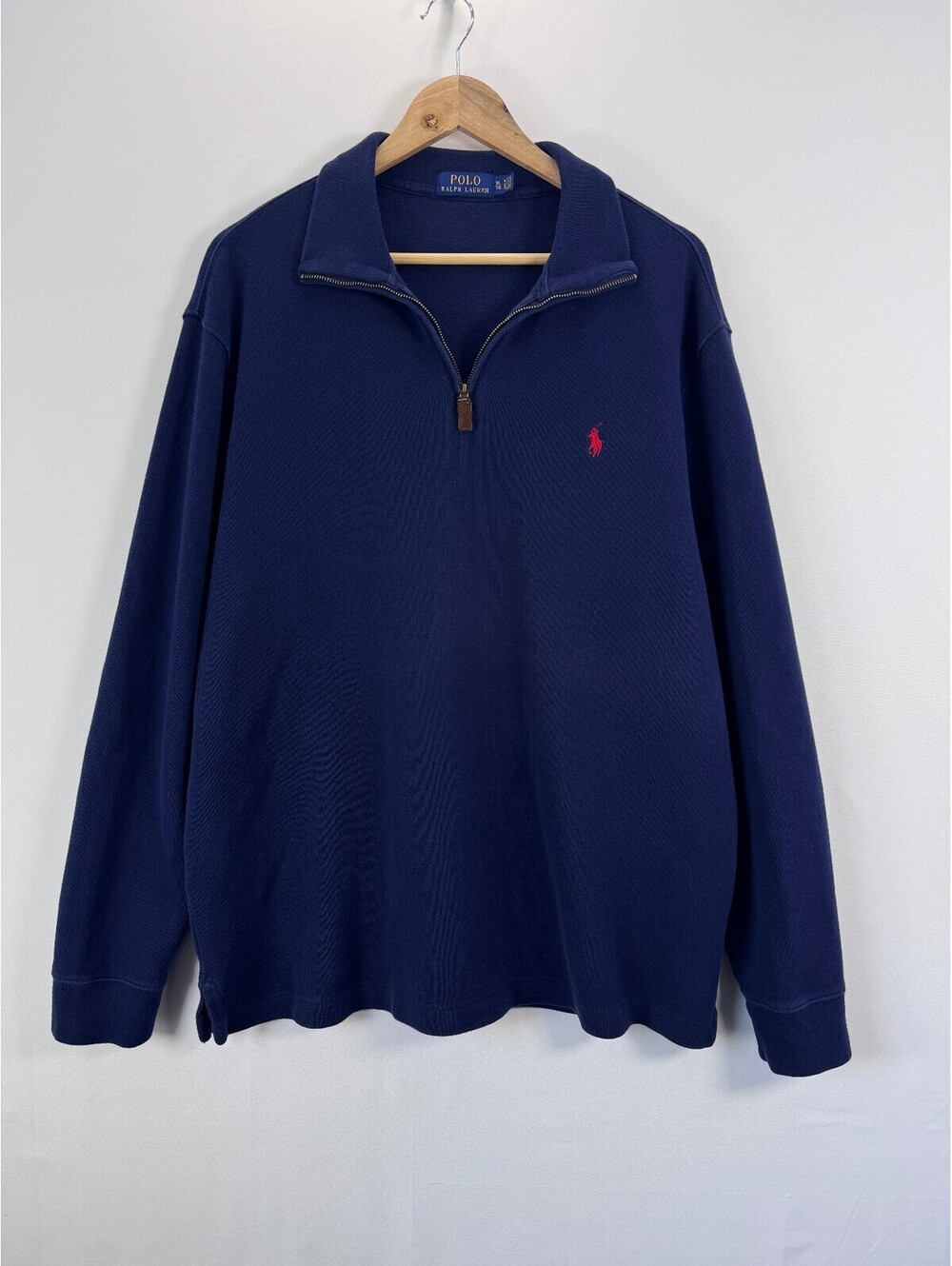 Polo Ralph Lauren Navy Blue Half Zip Sweater Men XL Classic Casual Preppy